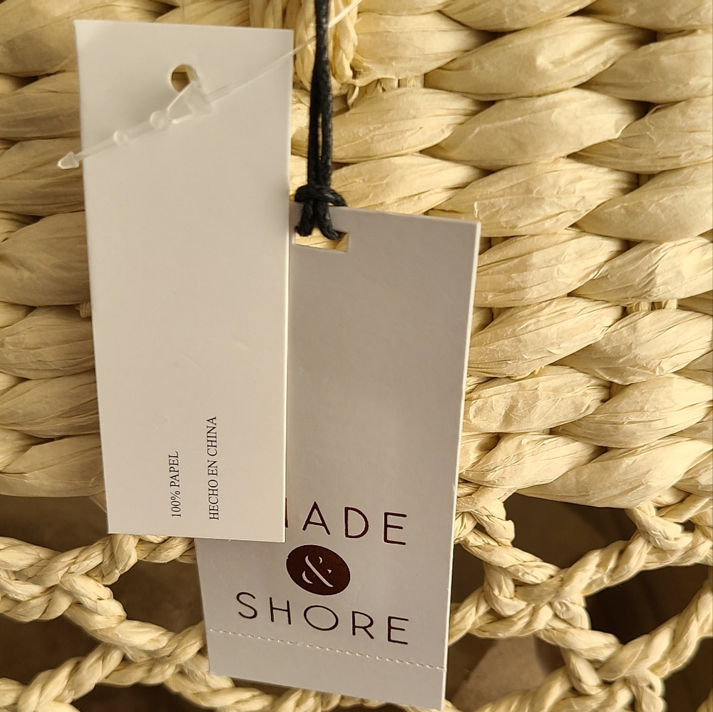 LAST ONE Straw Tote Handbag - Shade & Shore BEIGE ONLY - Picture 12 of 13